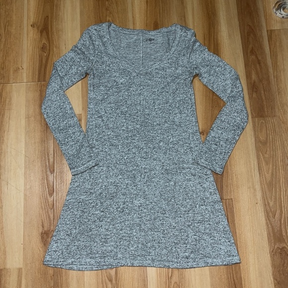 Gray V-Neck Swing Dress-Sonoma - Picture 2 of 5